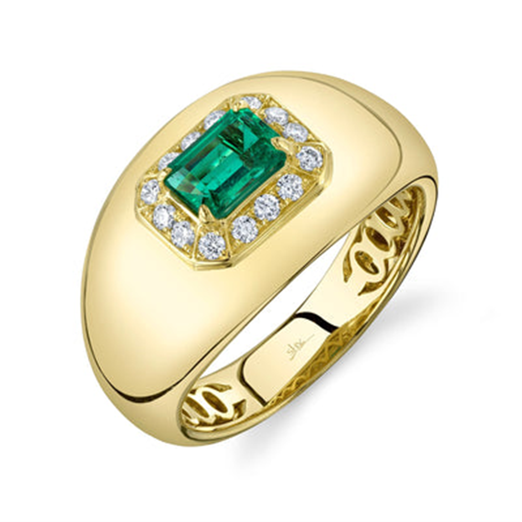Shy Creation Diamond & Emerald Ring