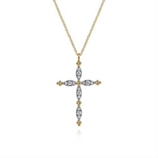 Gabriel & Co. Bujukan Diamond Cross Pendant Necklace
