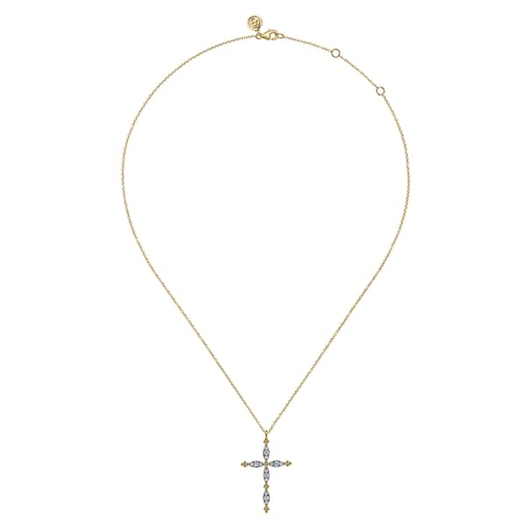 Gabriel & Co. Bujukan Diamond Cross Pendant Necklace