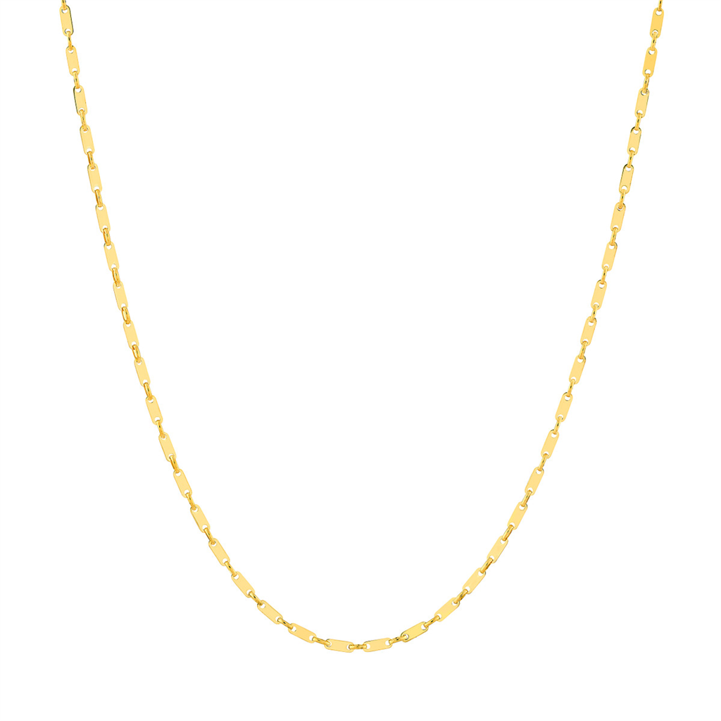 Rolland's Designs 14K Yellow Gold Flat Link Chain Necklace