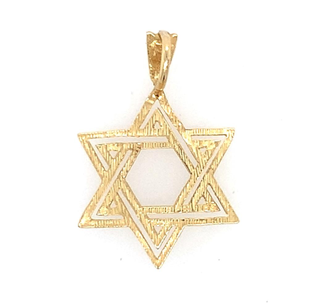 Estate 14K Yellow Gold Star Of David Pendant