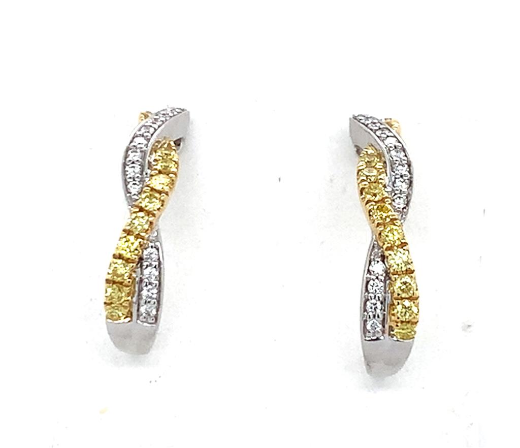 Rolland's Designs 18K Two-Tone Diamond Hoop Earrings
