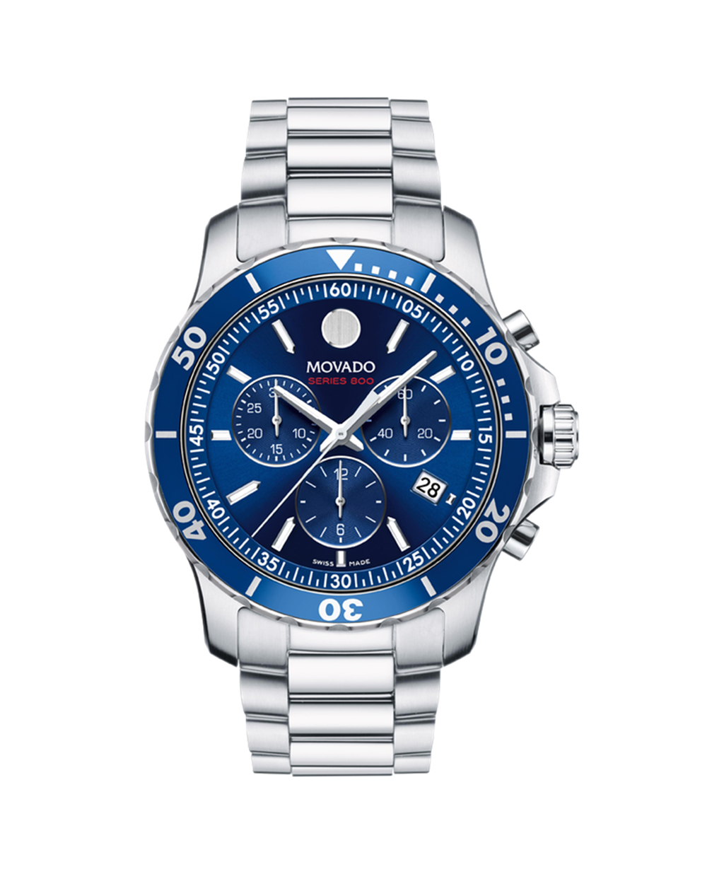 Movado 42Mmm Series 800 Chronograph Blue