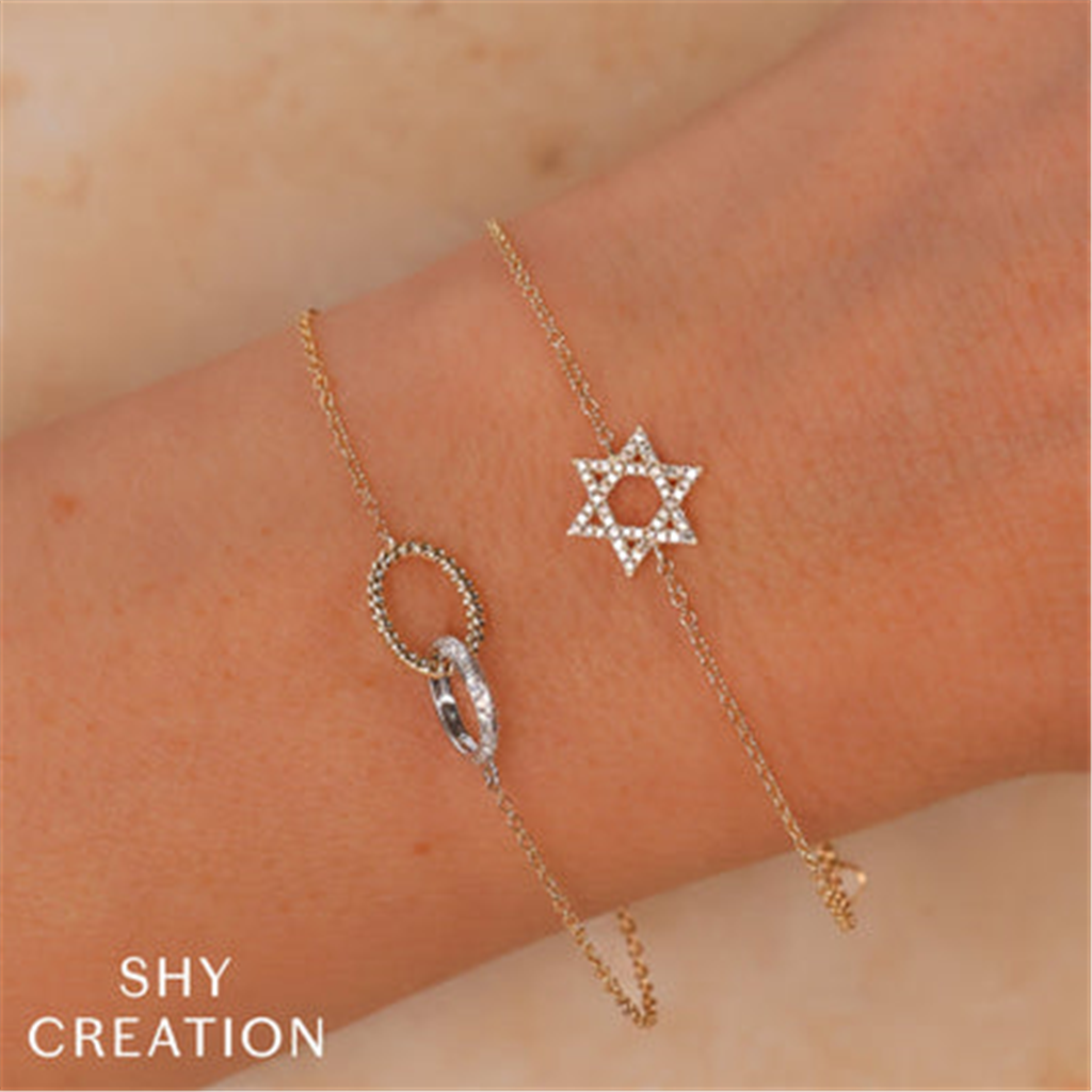 Shy Creation Diamond Star Of David Bracelet