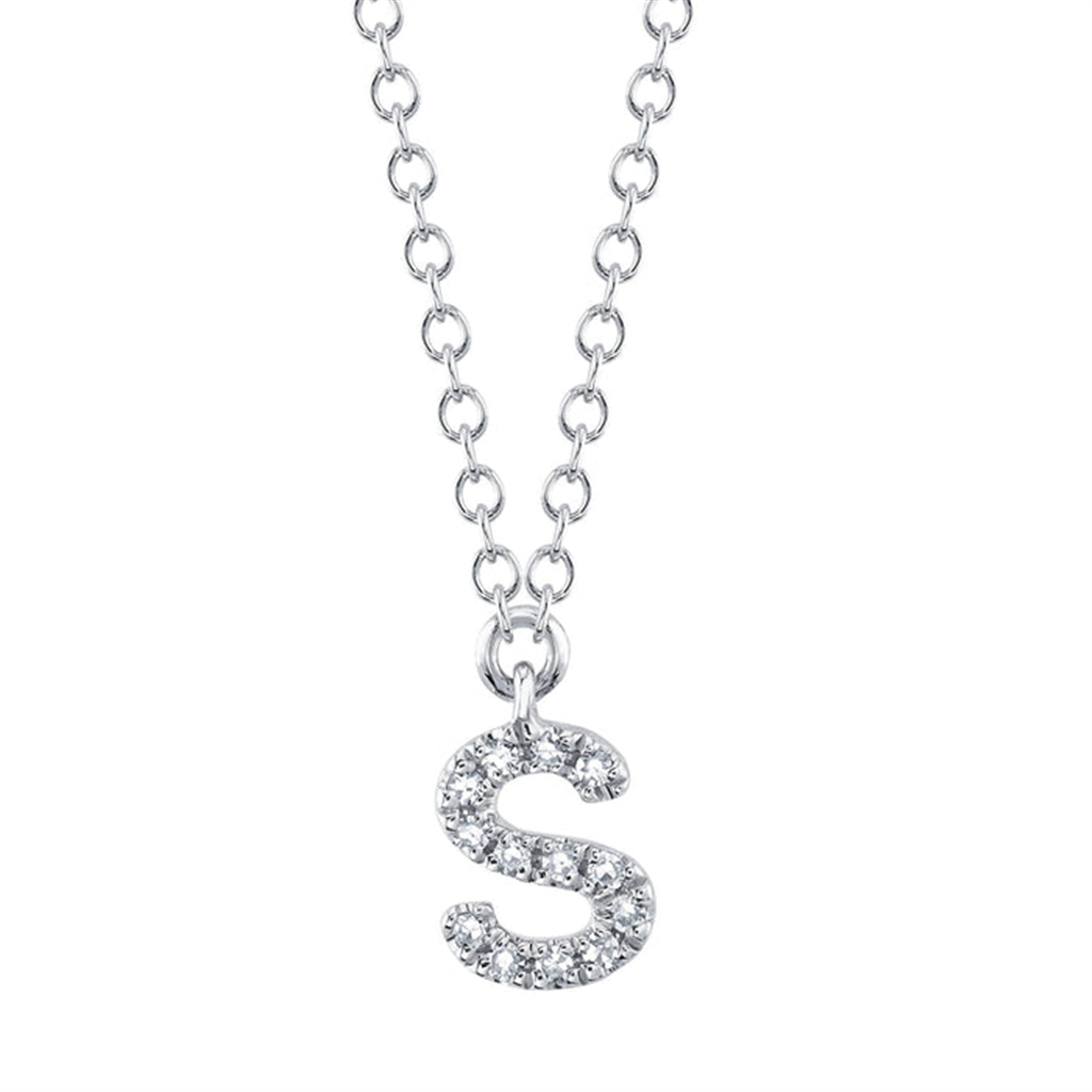 Shy 14Kw Diamond "S" Pendant
