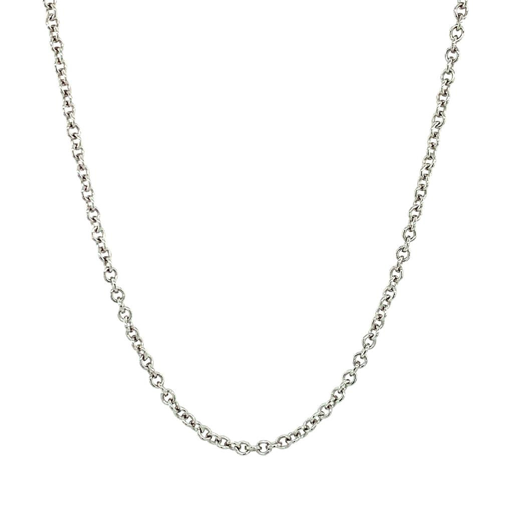 18K White Gold 18" Roberto Coin Rolo Adjustable Chain
