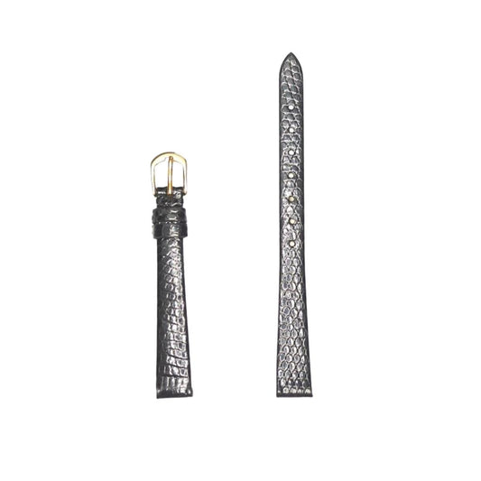 12Mm Black Crocodile Leather Watch Strap