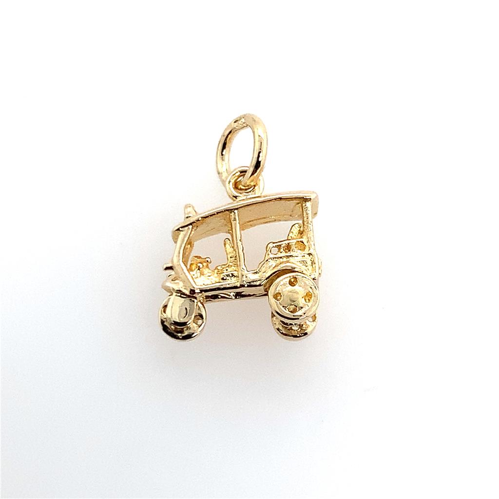 Estate 14K Yellow Gold Golf Cart Charm