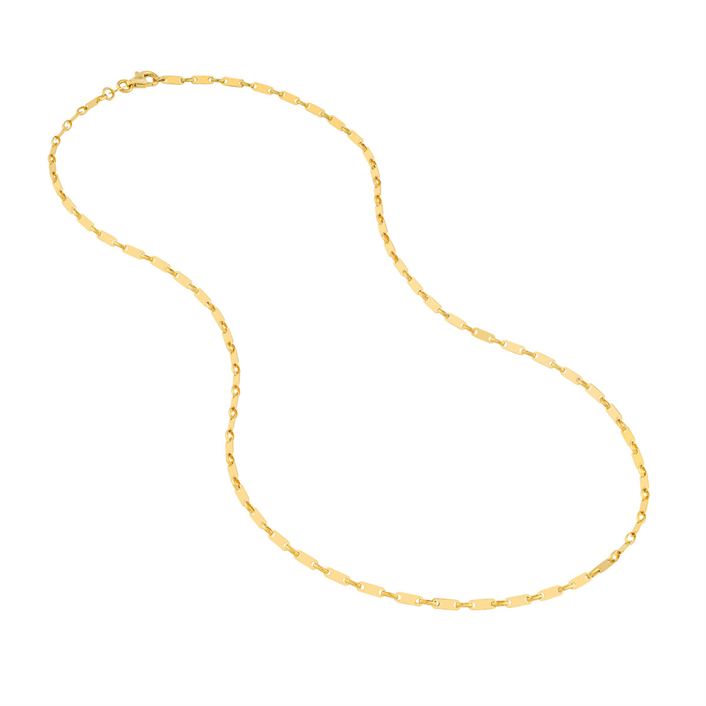 Rolland's Designs 14K Yellow Gold Flat Link Chain Necklace