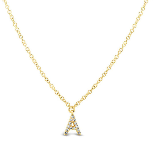 Shy Creation Diamond Initial "A" Necklace Pendant