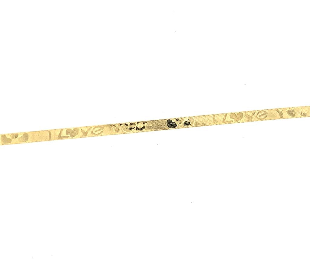 Estate 14K "I Love You" Herringbone Bracelet