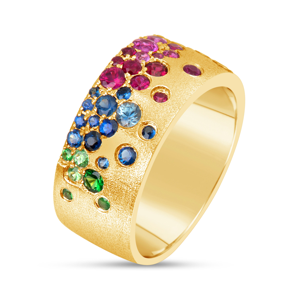 Dilamani Rainbow Sapphire & Tsavorite Band