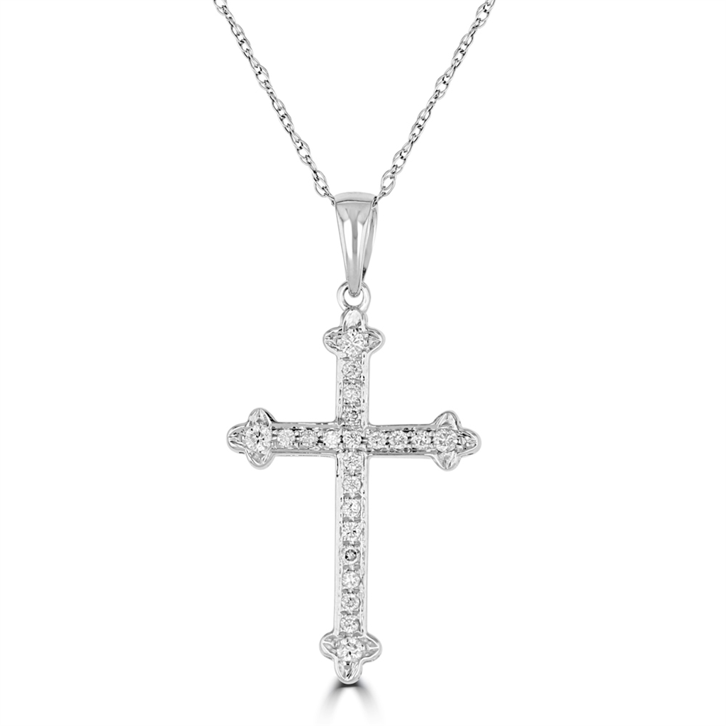 14Kw Diamond Cross Pendant