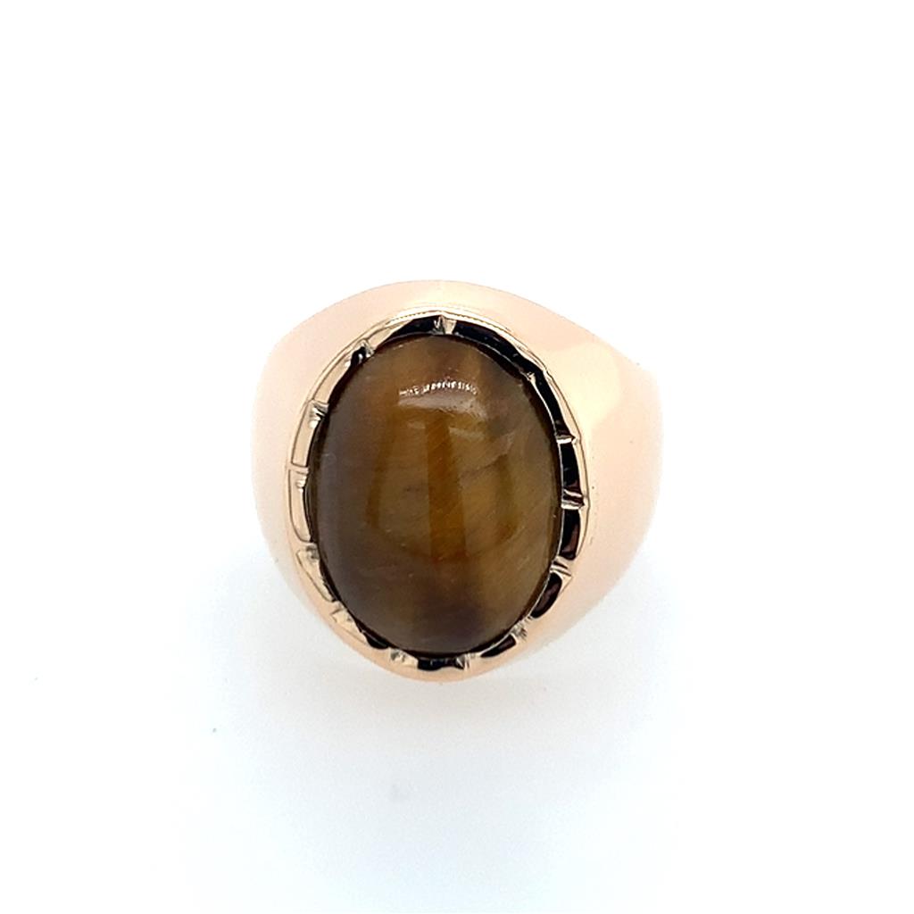 Estate 14K Gold Tiger Eye Ring