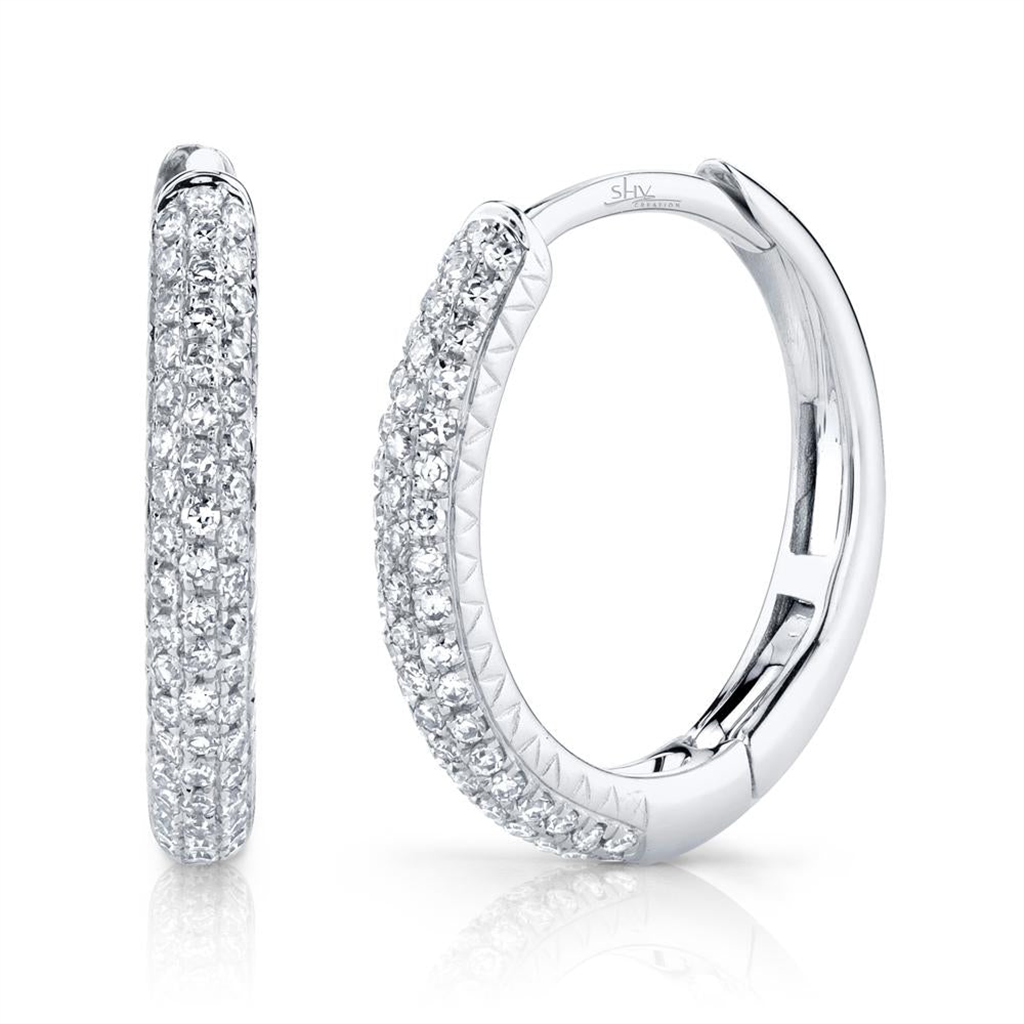 Shy Creation Diamond Hoop Earrings