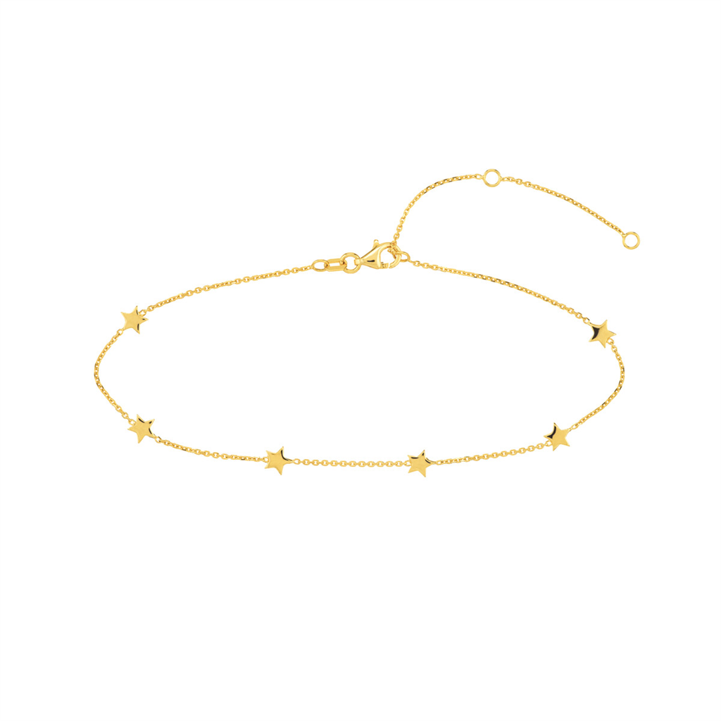 Rolland's Designs 14K Star Station Anklet