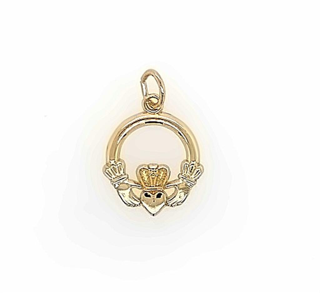 Estate 9Kt Gold Claddagh Pendant