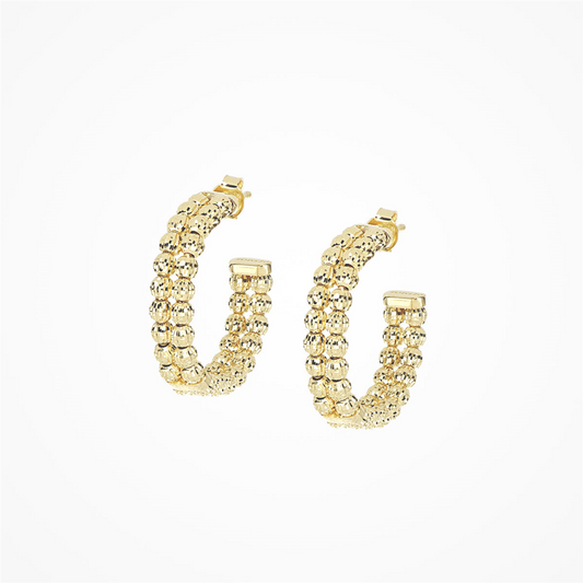 Desmos 18K Yellow Gold Plated Hoop Earrings
