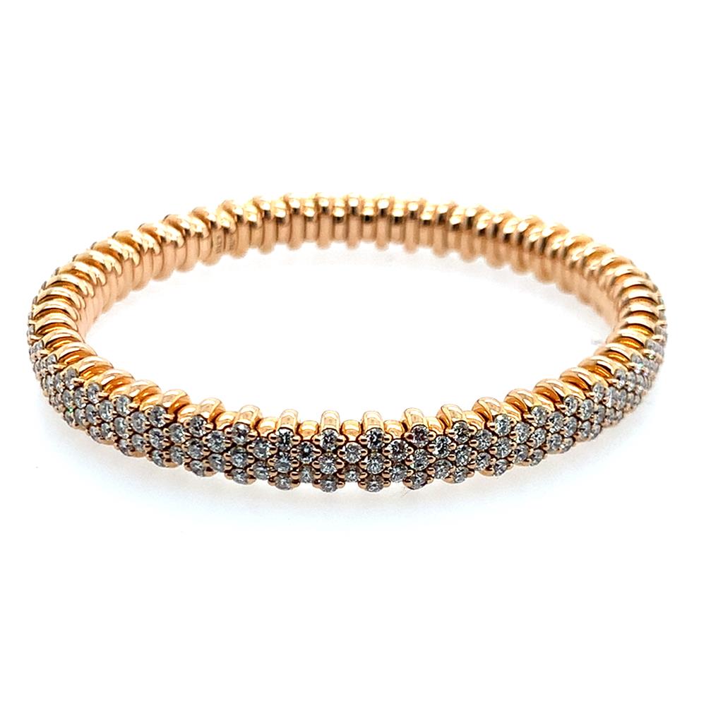 Rolland's Designs 18K Rose Gold Multi-Row Diamond Bracelet