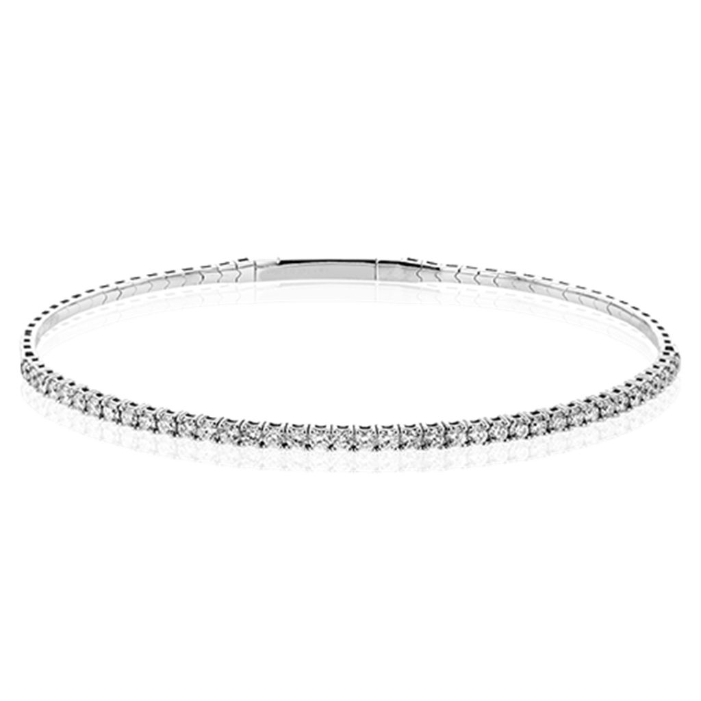 Simon G. 18K White Gold Diamond Bracelet with Flex Band