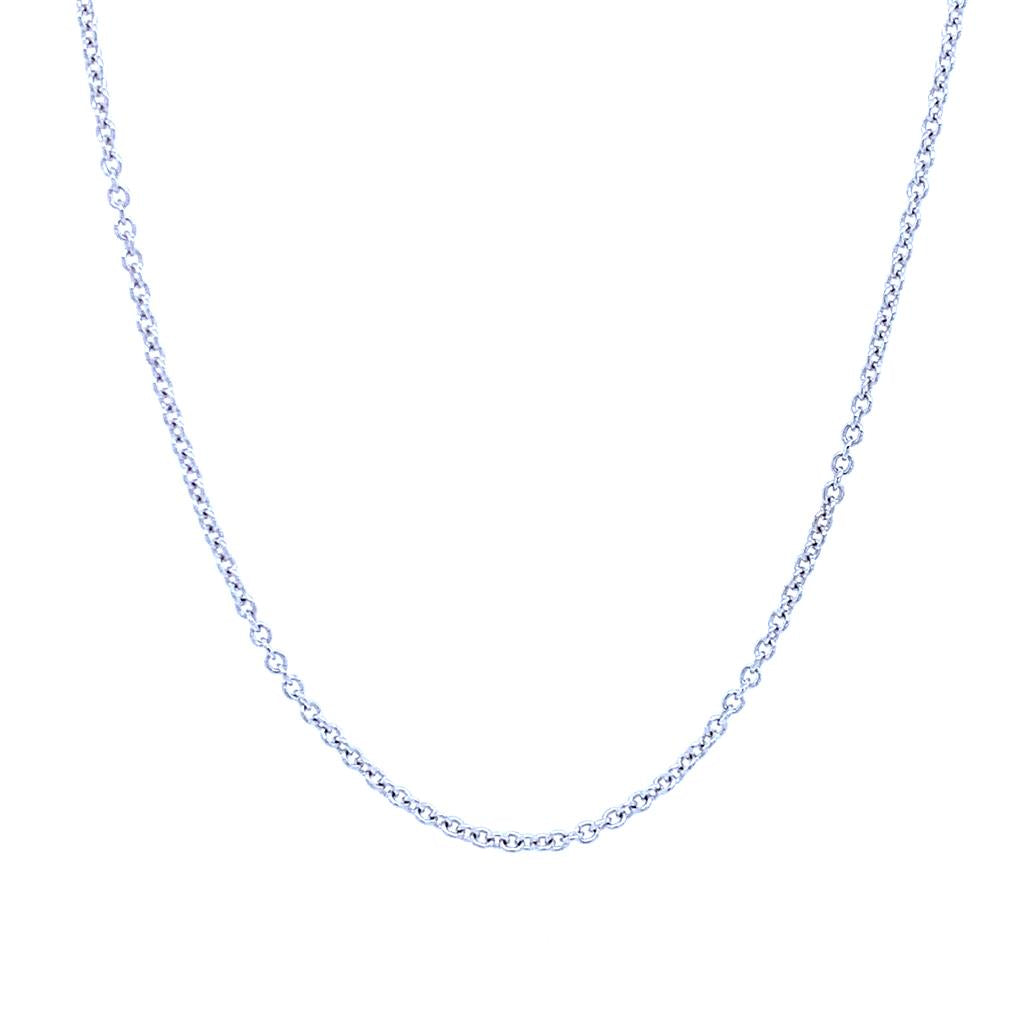 White Gold 16" Rolo Diamond Cut Chain