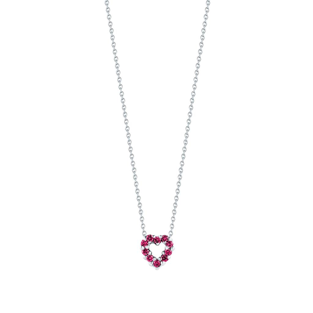 Roberto Coin Tiny Treasures Reversible Diamond & Ruby Heart Necklace