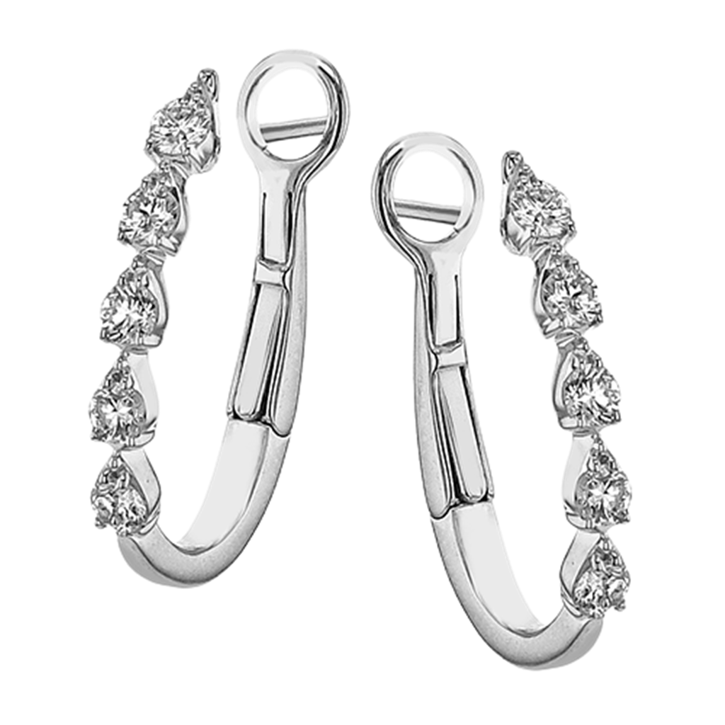 Simon G. 18Kw Diamond Oval Hoop Earrings