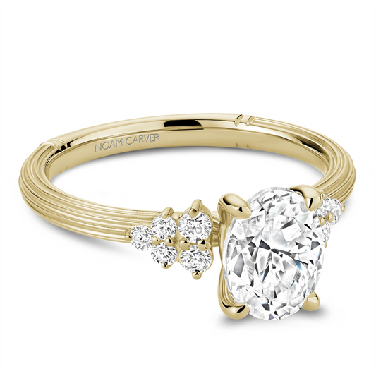 Noam Carver 14K Yellow Gold Diamond Textured ShankEngagement Ring