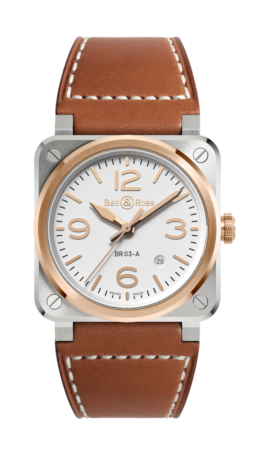 Bell & Ross BR-03 White Steel & Gold 41MM