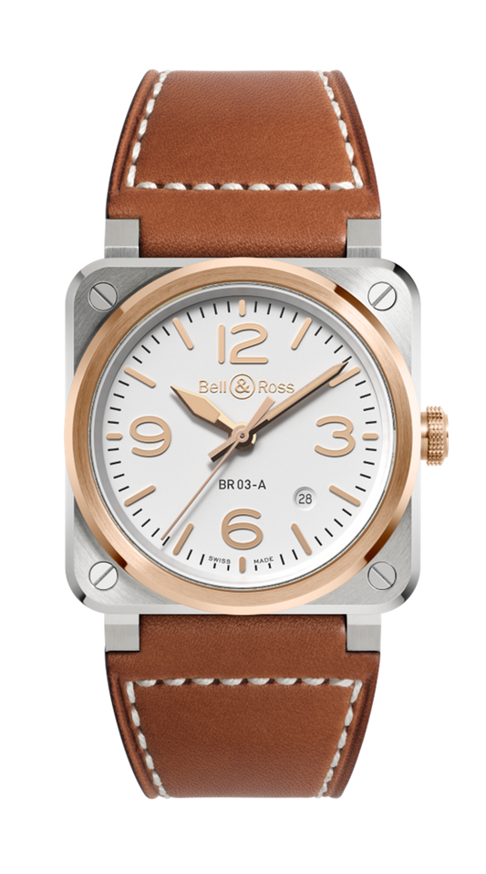 Bell & Ross BR-03 White Steel & Gold 41MM