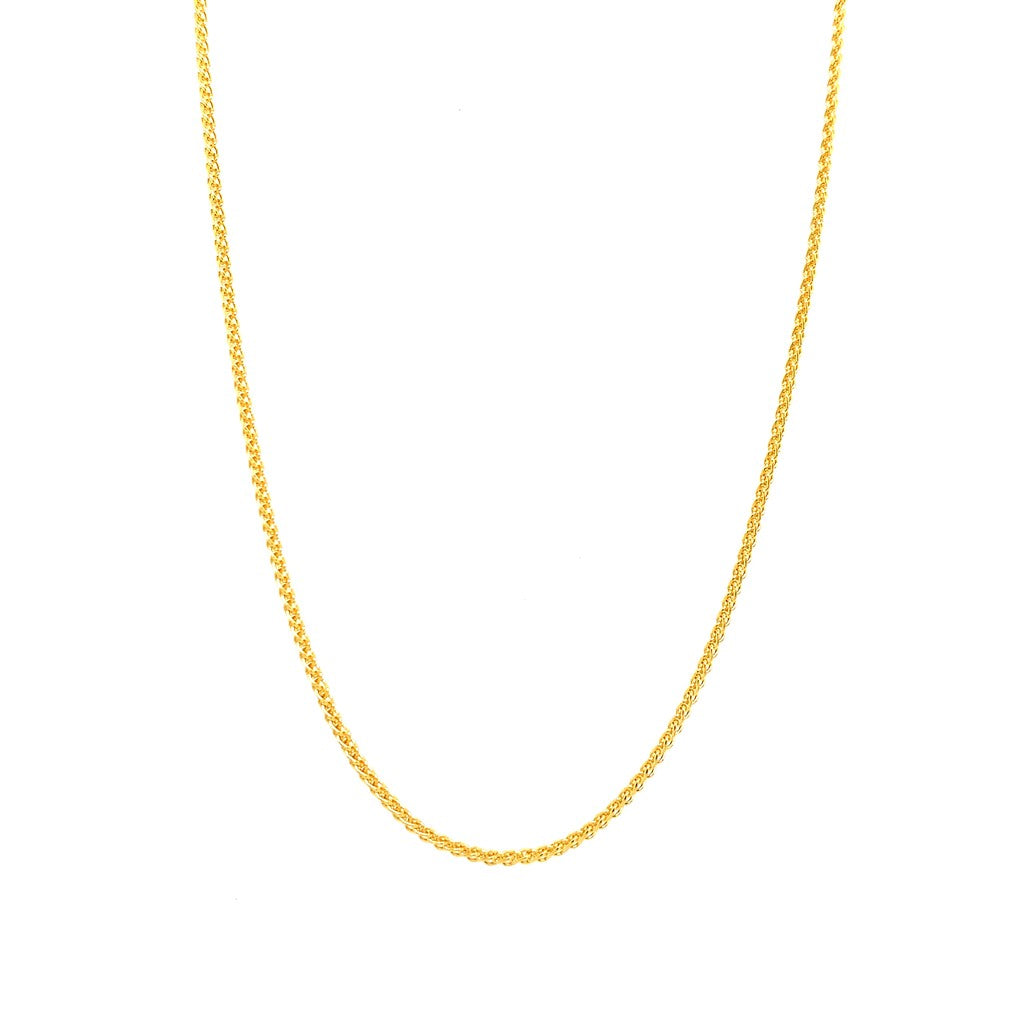 Yellow Gold 18" Rolled Wheat Chain W/ Lobster Clasp
