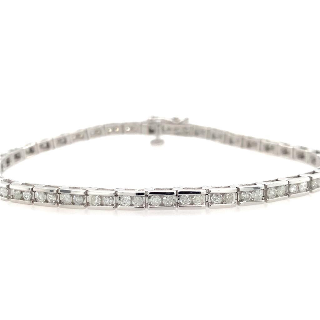 Estate 14K Gold Diamond Channel Set Bracelet