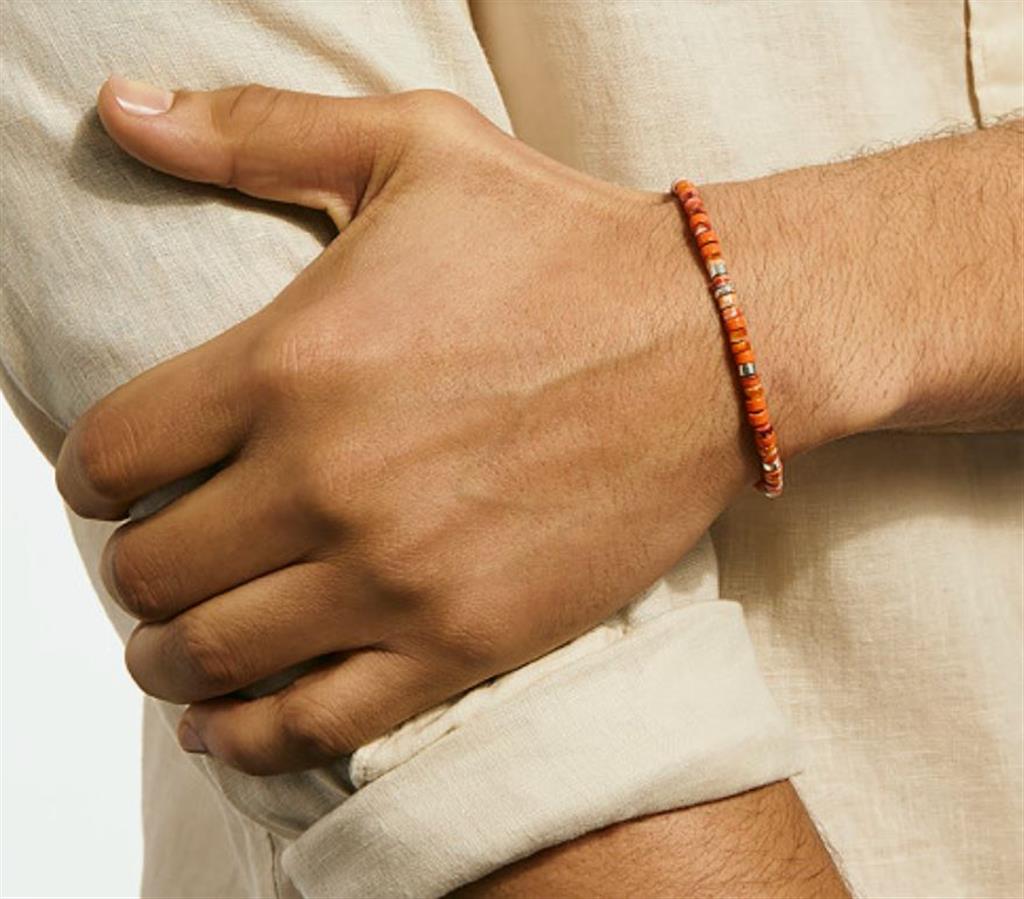John Hardy Orange & Red Heishi Bracelet