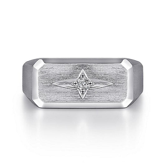 Gabriel Sterling Silver & Diamond North Star Ring