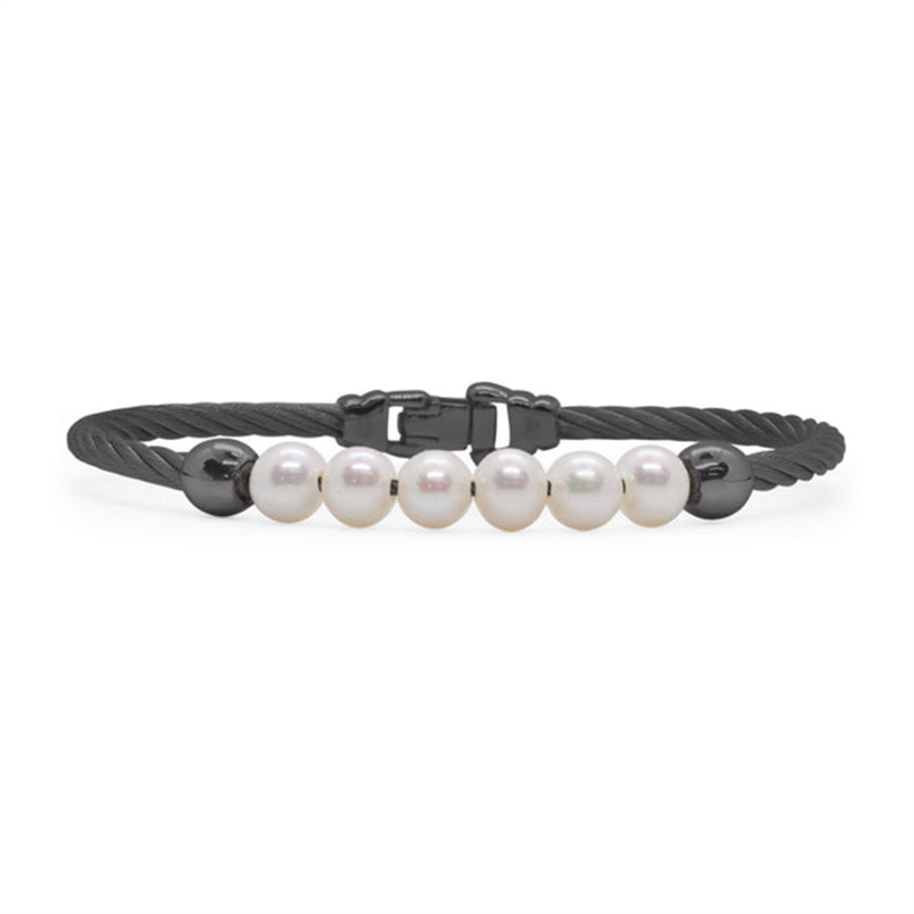 Alor Freshwater Pearl Cable Wire Bracelet