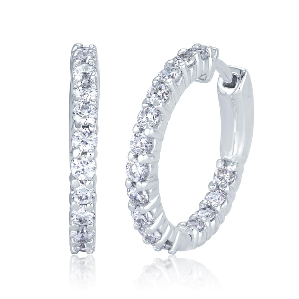 Rolland's Designs Diamond In-And-Out Hoop Earrings