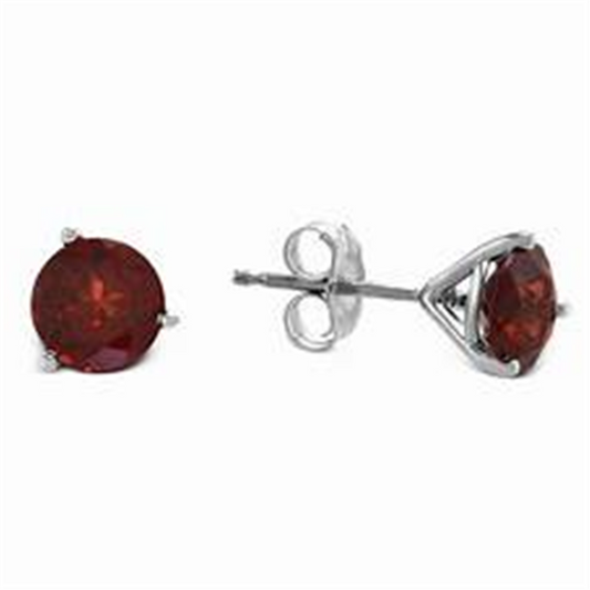 Rolland's Designs White Gold Garnet Stud Earrings