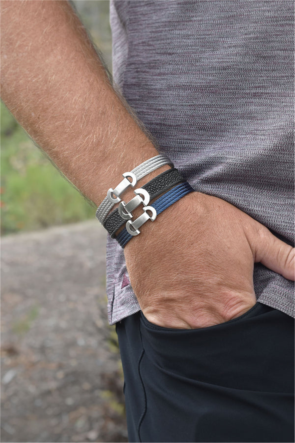 Alor Black Cable Matte Finished ID Bracelet