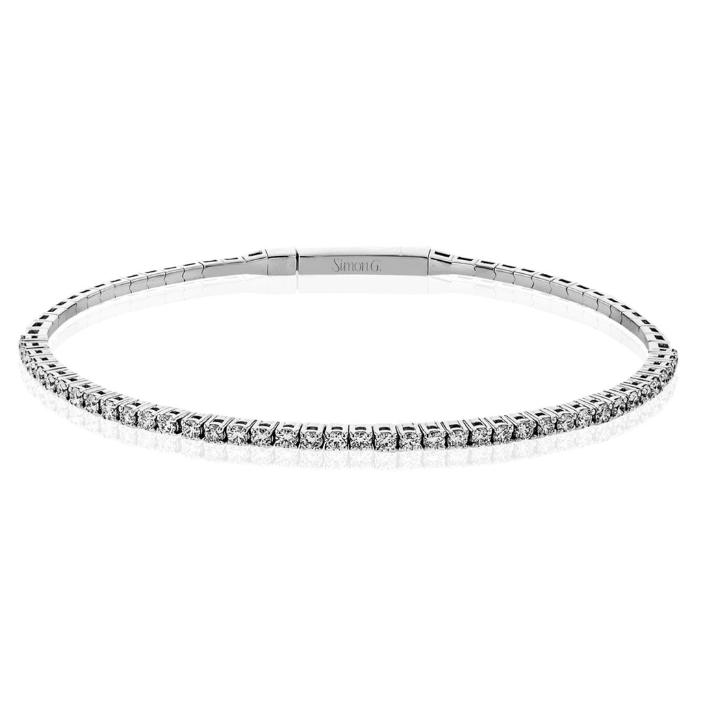 Simon G. 18K White Gold Diamond Bracelet with Flex Band