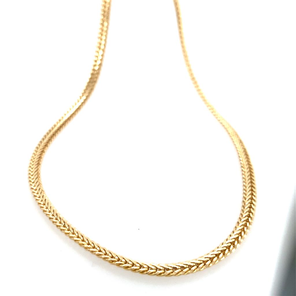Estate 14K Gold Flat Wheat Chain