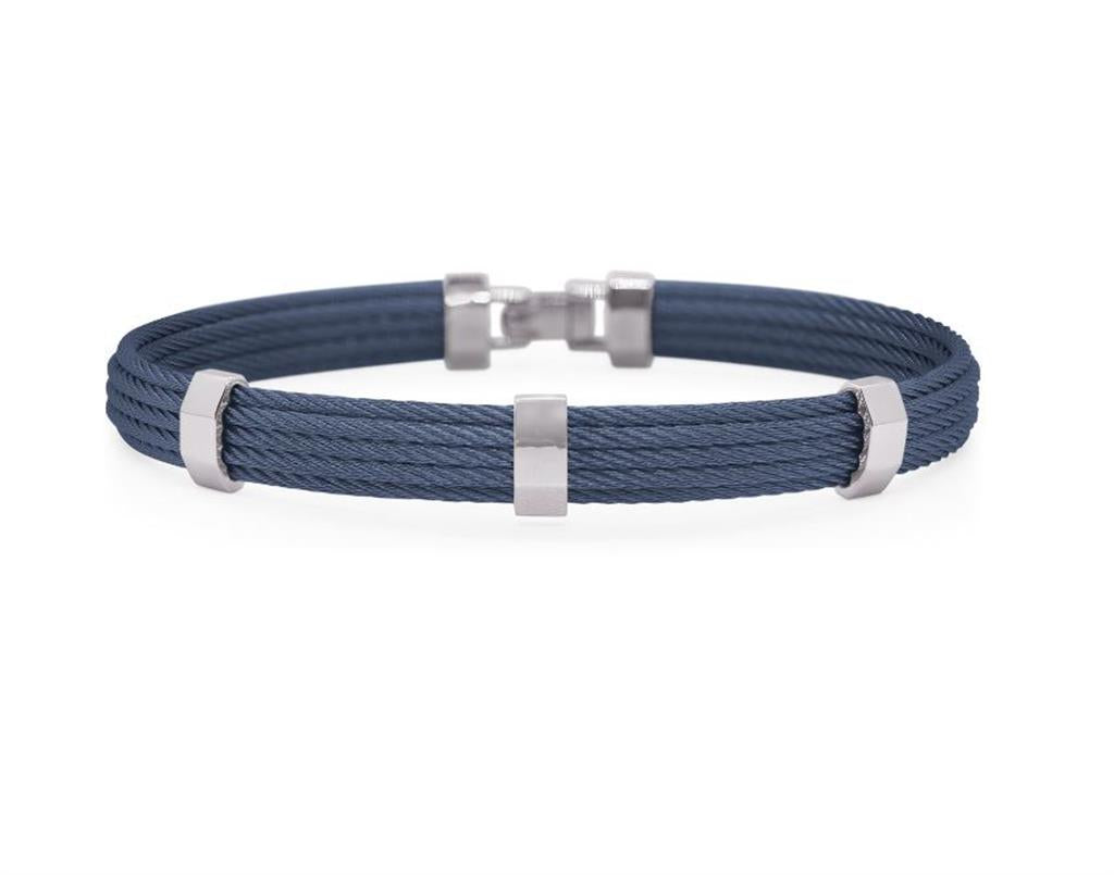 Alor Blue Cable Triple Station Bracelet