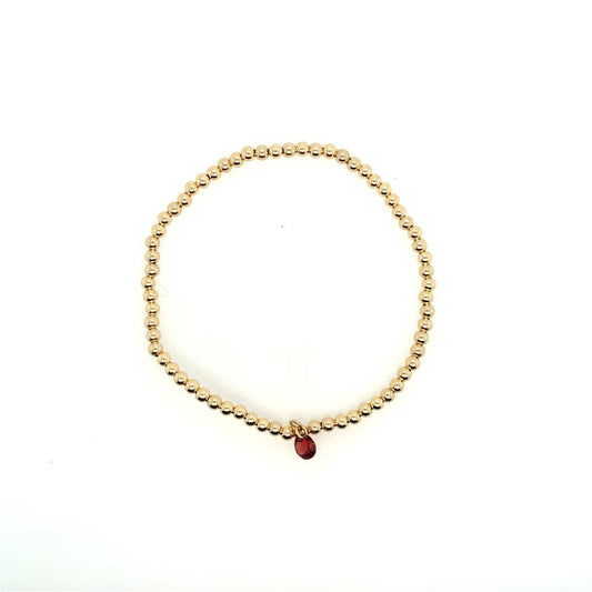 Dee Berkley Gold & Garnet Beaded Bracelet