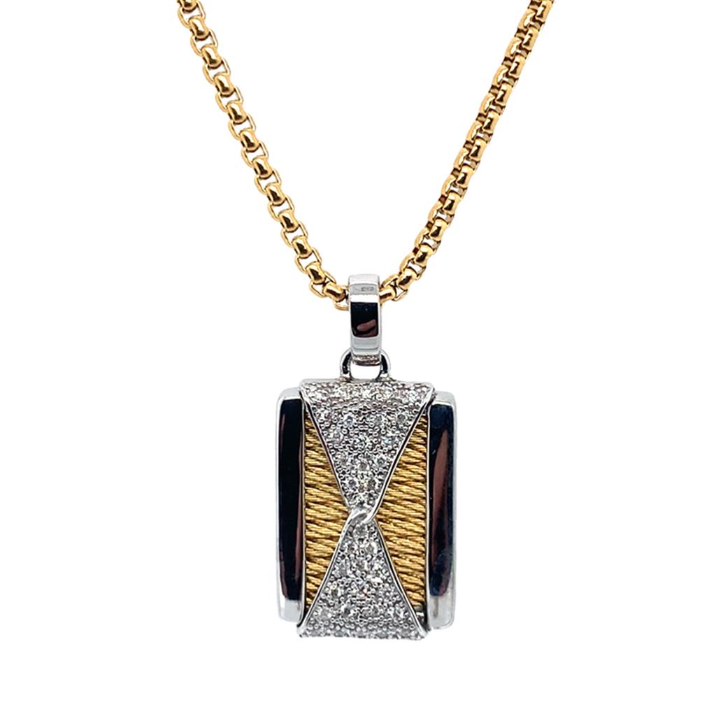 Alor 14K White Gold & Stainless Steel Diamond Necklace