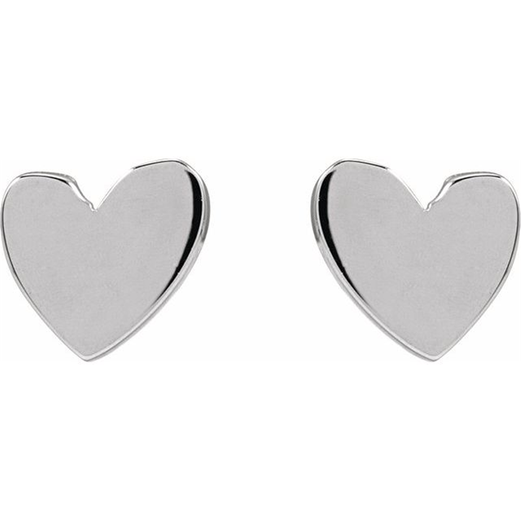 Rolland's Designs 14K White Gold Heart Earrings