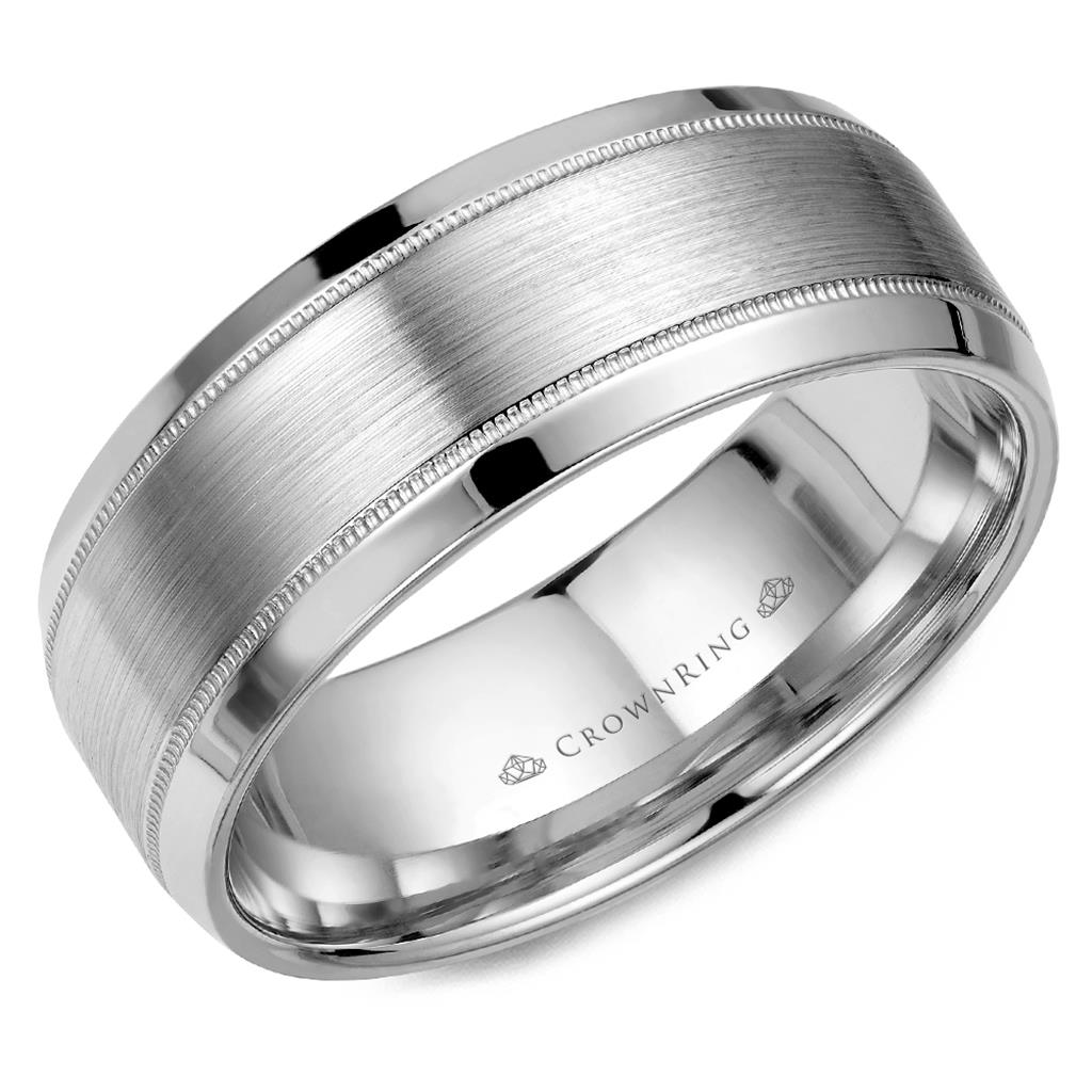 14K White Gold Wedding Band