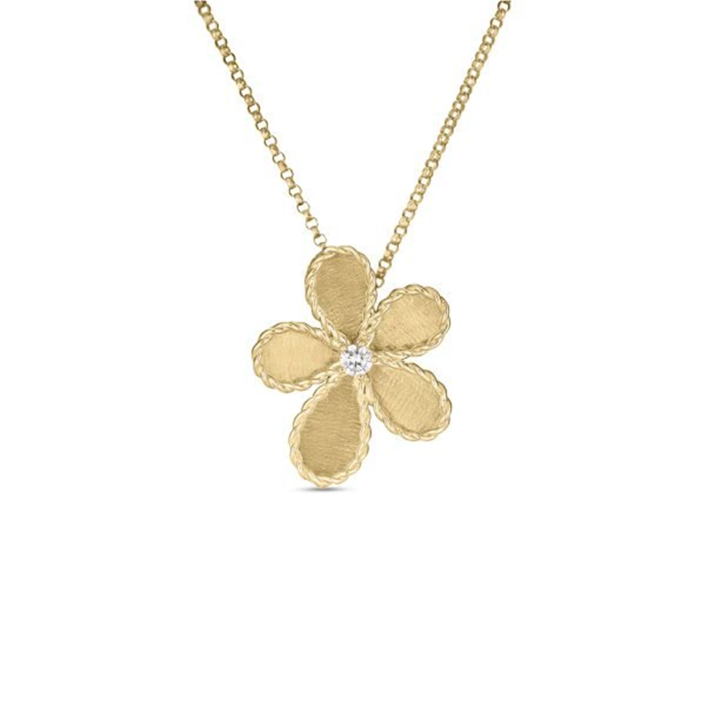 Roberto Coin 18Ky Diamond Jasmine Flower Pendant