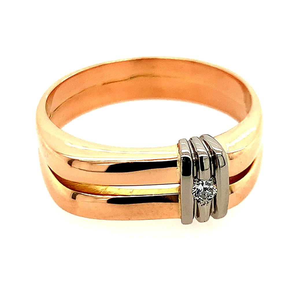 Estate 18K Gold Two Tone Gents Band