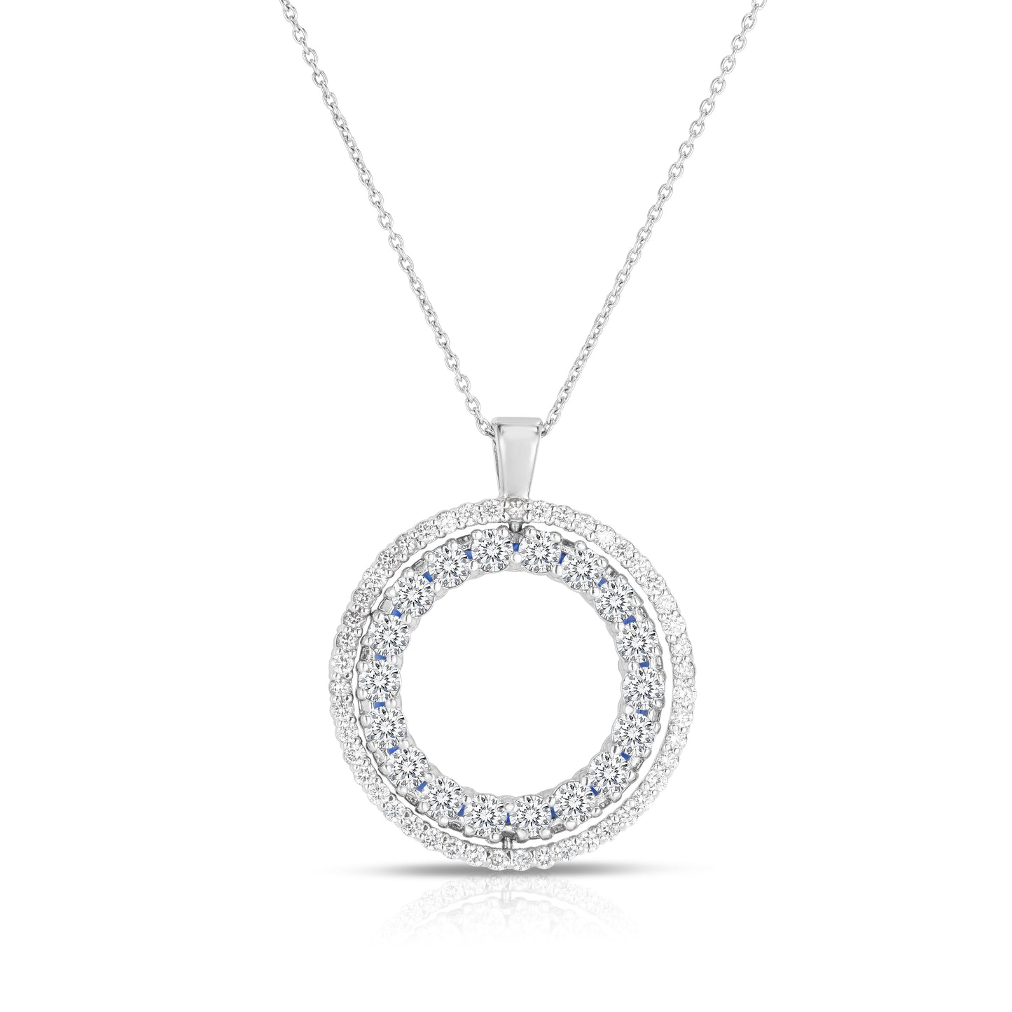 Roberto Coin 18K White Gold Diamond & Ruby Reversible Circle Necklace