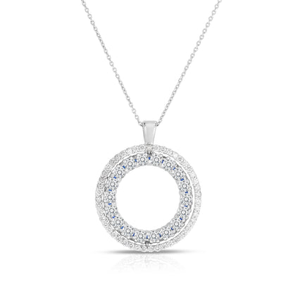 Roberto Coin 18K White Gold Diamond & Ruby Reversible Circle Necklace