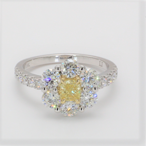 Platinum &18K Yellow & White Dia Engagement Ring